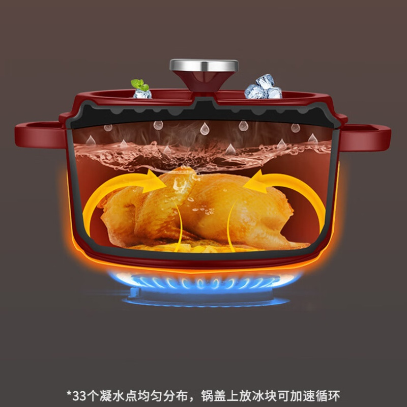 苏泊尔 珐琅锅汤锅24cm铸铁锅3.8L酒红ET24MF01-R高清大图