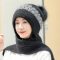 帽子围巾围脖一体女秋冬韩版百搭甜美加厚保暖潮毛线针织帽连体 莎丞