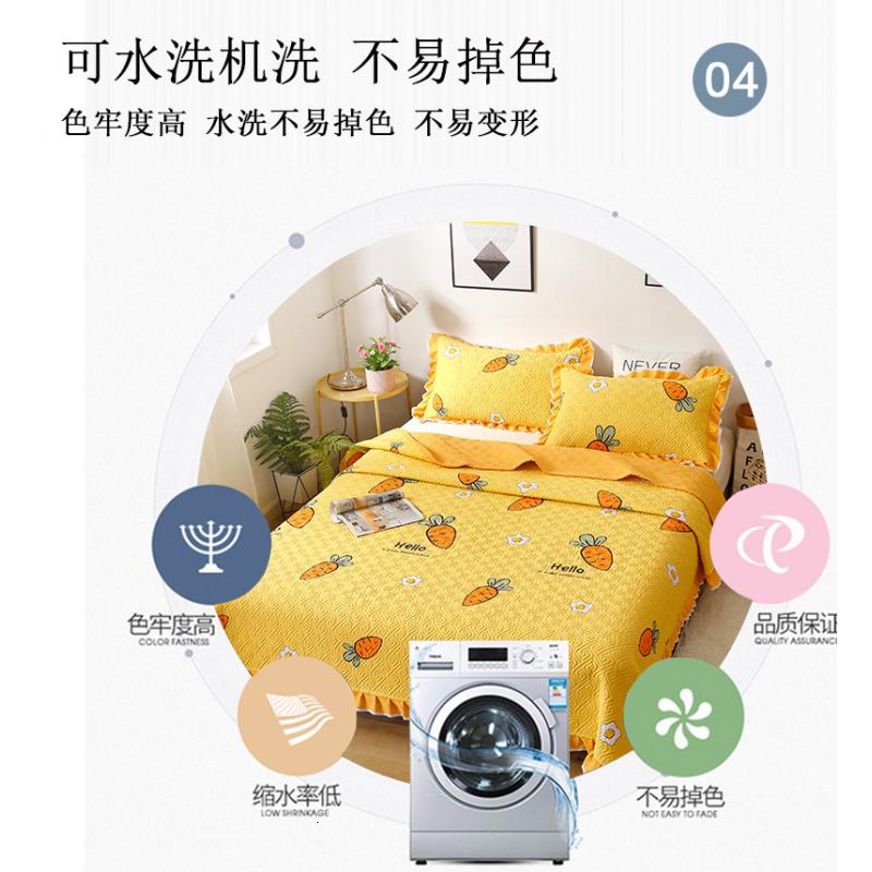 美帮汇全棉床单单件双面夹棉绗缝被单全棉加大床盖三件套榻榻米套罩高清大图