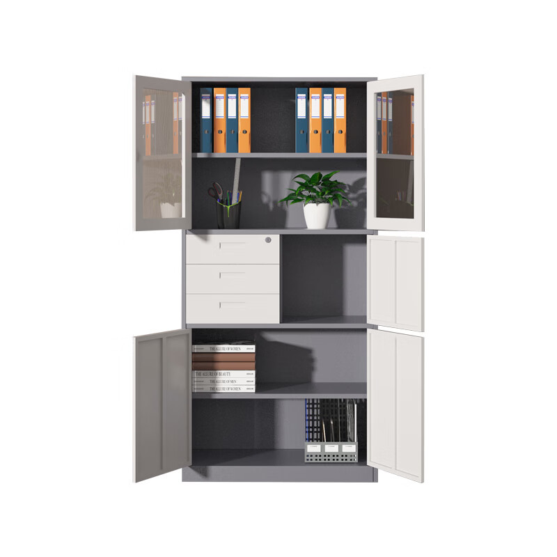 [企诺]文件柜 QNGA11FO-06LPA 900×400×1850mm 钢 台高清大图