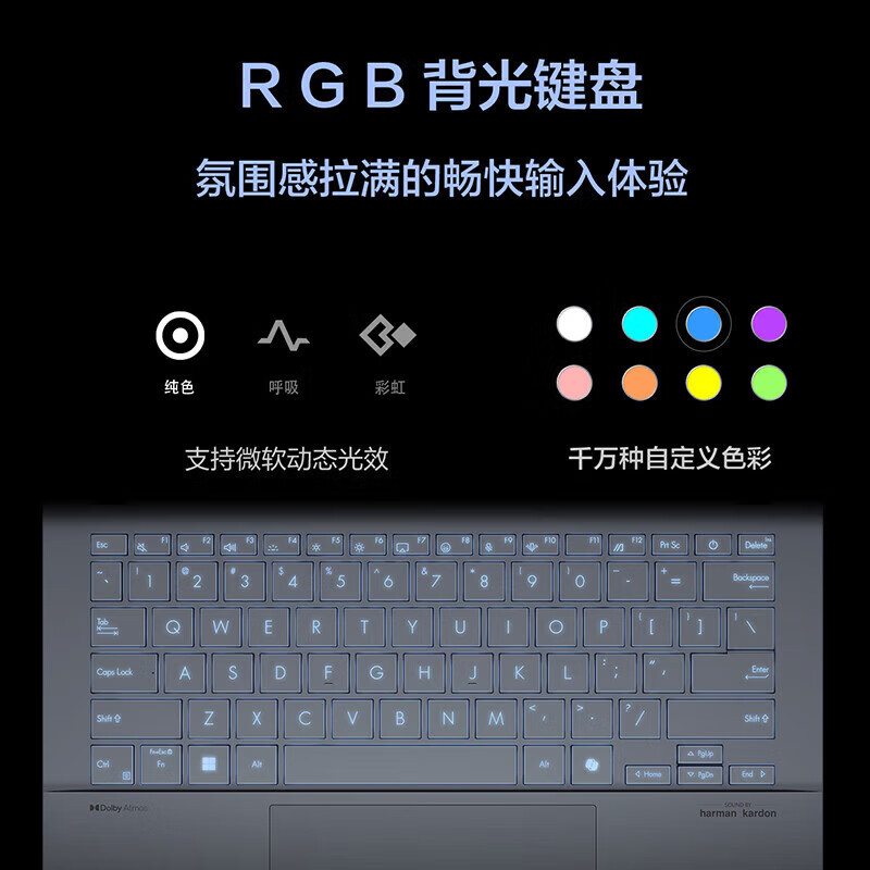 华硕(ASUS)无畏pro14 二代Ultra5 2.8K亮彩护眼高性能AI轻薄笔记本电脑228V 32G 1T 蓝色高清大图