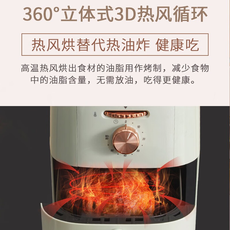 西屋(WESTINGHOUSE)空气炸锅WAF-LZ3504G草绿色多功能空气炸锅高清大图