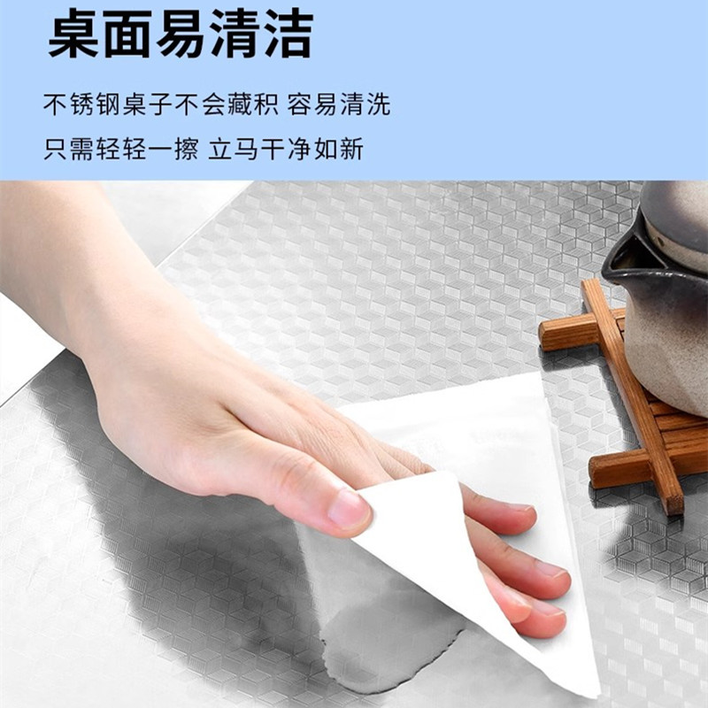 迅迈 90*90*55cm可折叠桌不锈钢折叠桌家用饭桌夜市租房饭店餐桌摆摊桌夜市烧烤淄博烧烤桌