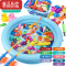 真智力儿童钓鱼玩具池套装小男女孩戏水捞鱼宝宝大号早教感应发光磁性鱼 [大圆池]58件套:51鱼2竿2长网1篮子发光玩具