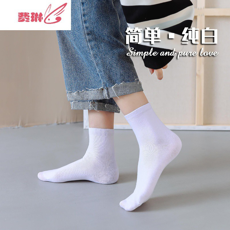 白色袜子女短袜夏季薄款女士浅口低帮学生夏天纯白袜费琳