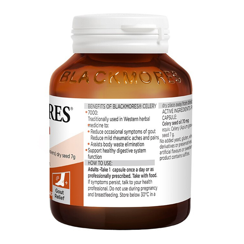 澳佳宝(BLACKMORES)西芹籽芹菜籽精华胶囊40粒/瓶装 高浓度7000mg 膳食营养补充剂高清大图