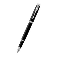 派克PARKER 钢笔 新款IM深黑白夹墨水笔 学生办公用品书写练字0.5mm金属不锈钢F笔尖 可替换墨囊墨水芯