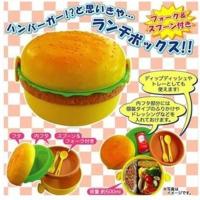 仿真汉堡多层饭盒三层可爱带叉勺便当盒学生外带饭盒 三层方形 800-1000ml