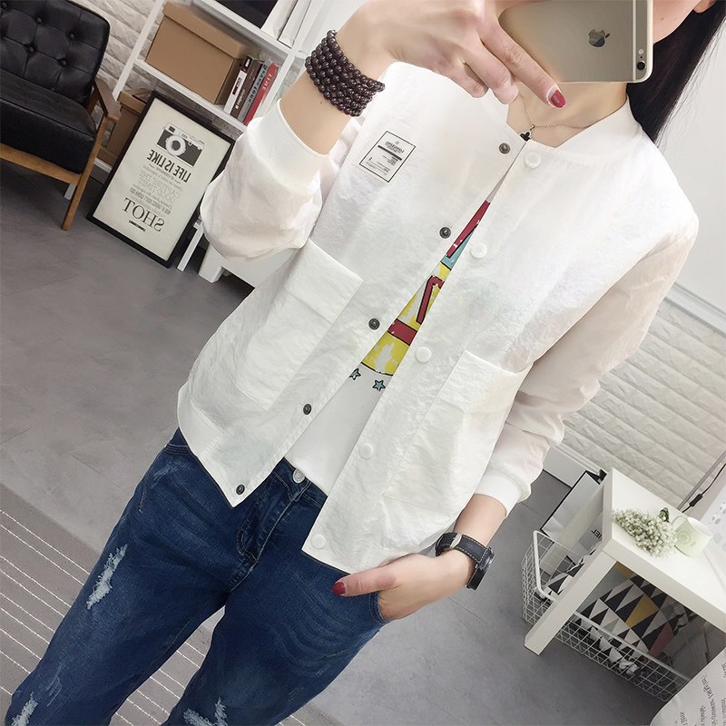 防晒衫女夏季短外套2018新款女装韩版薄款宽松百搭大码短款防晒衣