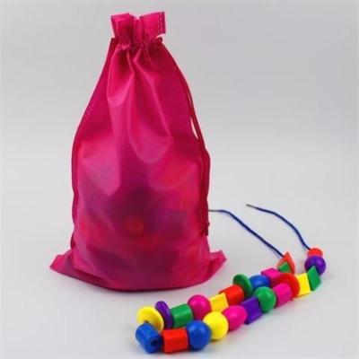 儿童diy手工穿线大串珠玩具 穿绳子珠子早教男女孩手项链制作绕珠 20粒珠子+1根线(袋装)