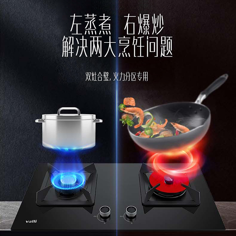 华帝(vatti)JZY-BZ8421B鸳鸯液化气灶4.5KW大火力 右边可分