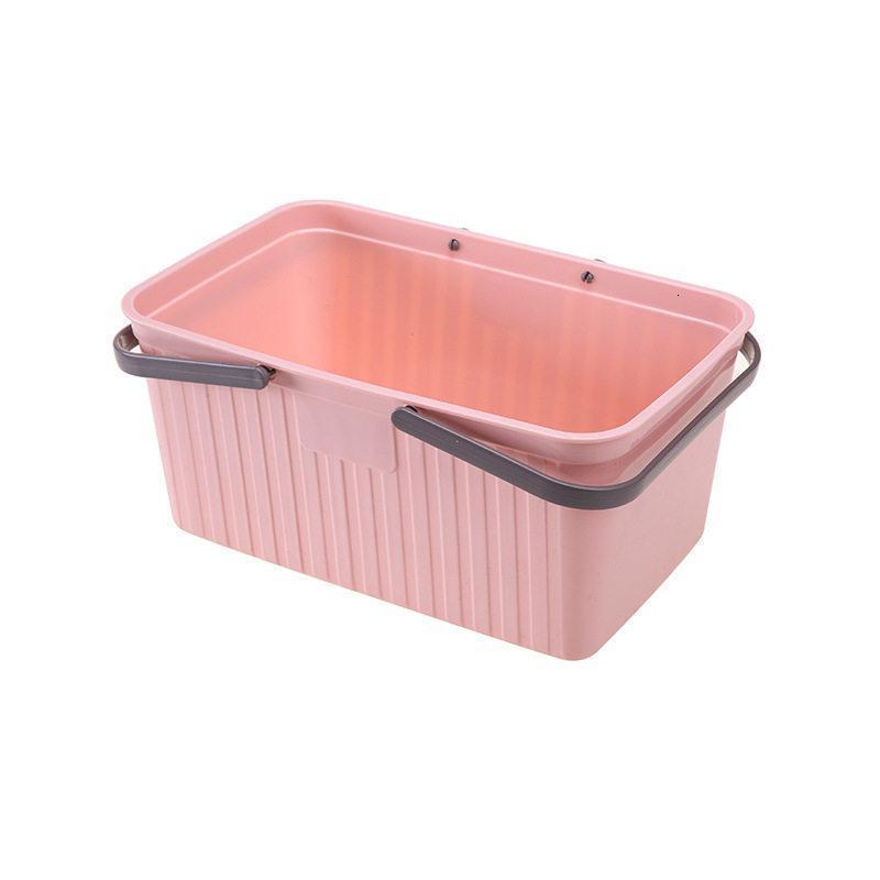 家柏饰(CORATED)洗澡篮子手提浴筐女洗漱用品浴篮大容量洗澡筐宿舍沐浴洗澡蓝 粉色