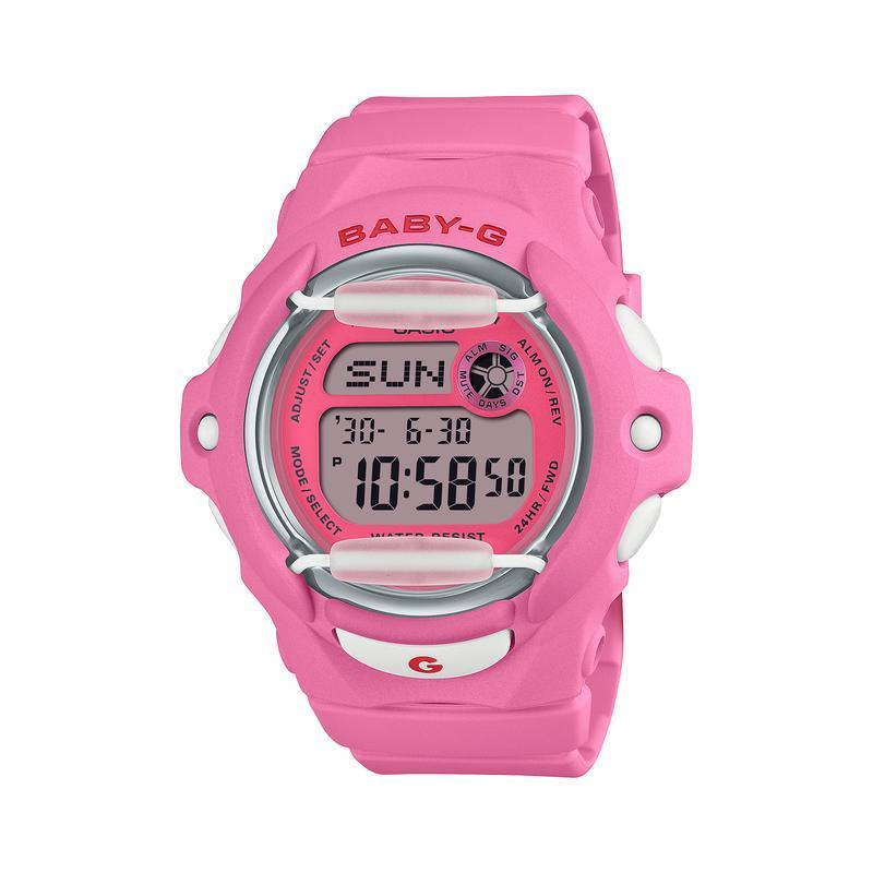 CASIO 男士多彩石英防水运动手表樱桃红点缀