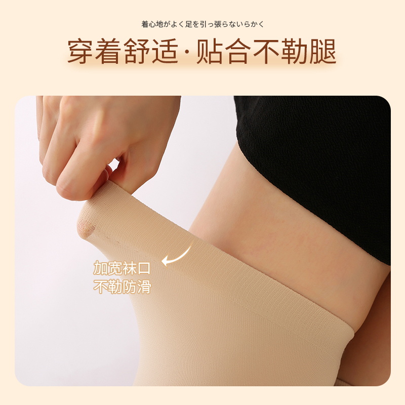 浪莎过膝袜长筒袜女春夏款jk大腿根护膝ins秋冬肉色高筒半大袜款高清大图