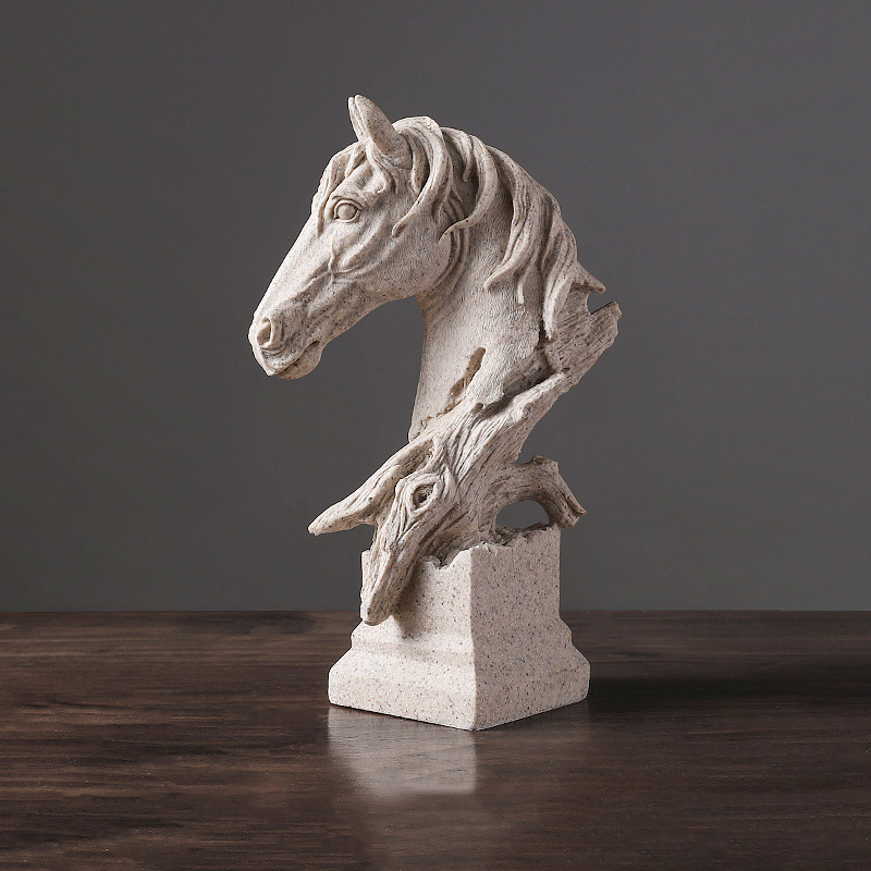 品玄关现代简约家居客厅酒柜小装饰品摆件办公室装饰品现代装饰马头