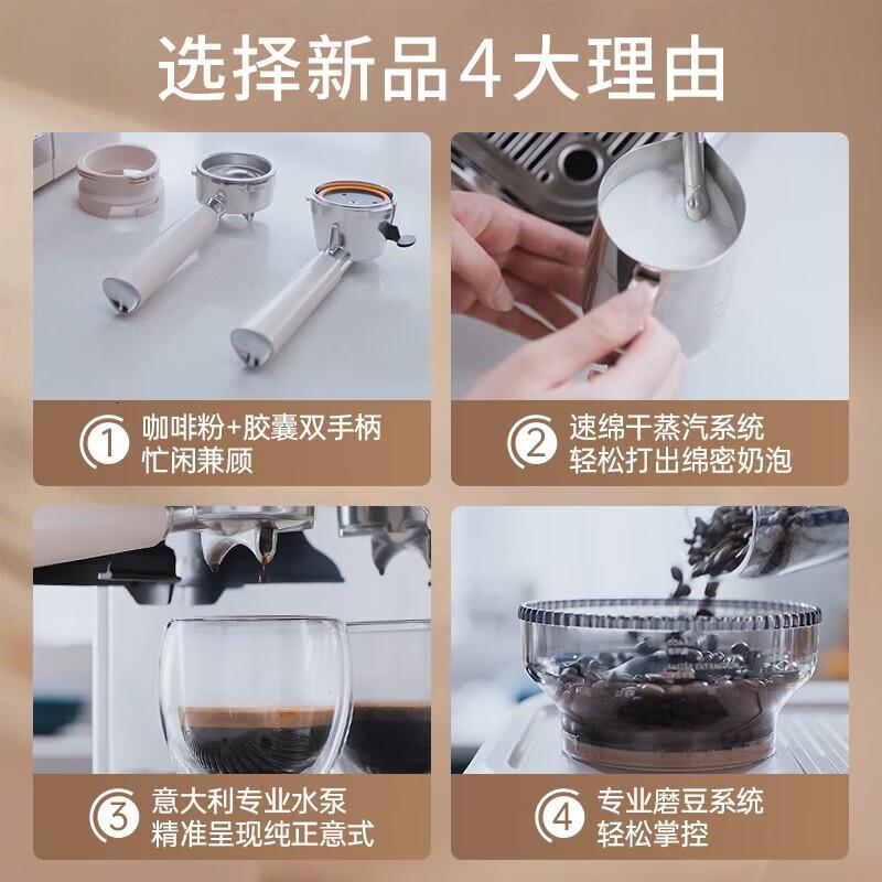 飞利浦[PHILIPS]PSA2218双子星意式半自动咖啡机家用胶囊咖啡豆研磨一体机双手柄现磨小型 [郁金香粉]PSA2高清大图