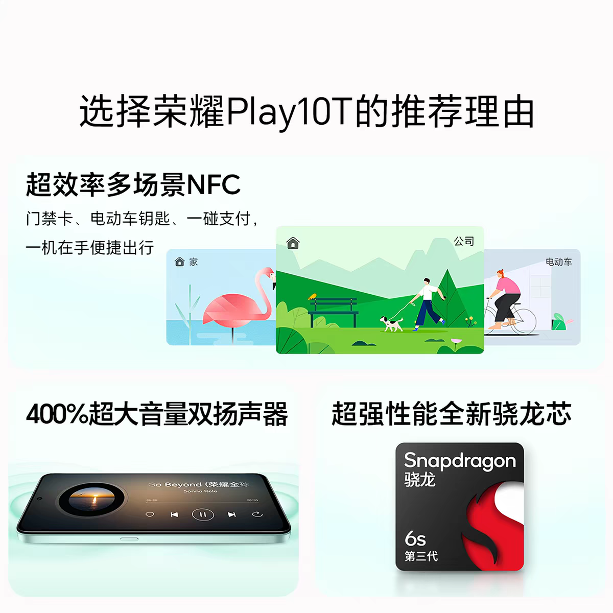 [手机]荣耀Play10T 12GB+256GB LOG-AN10 月影白 双卡 全网通版 手机 400%超大音量双扬声器超可靠360°抗摔防水 X高清大图