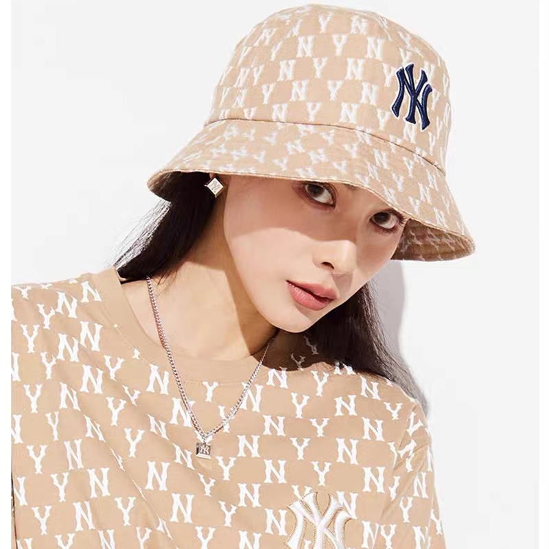 mlb男女情侣款帽子复古老花渔夫帽遮阳休闲时尚秋冬