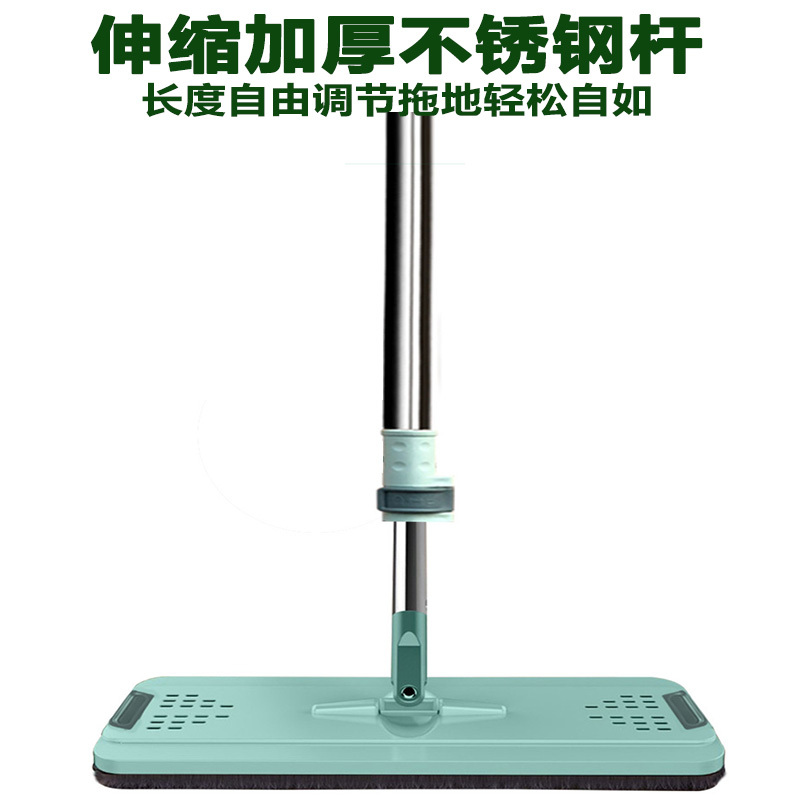 大号懒人免手洗平板拖把刮刮乐家用木地板干湿两用墩布桶拖地神器_1高清大图