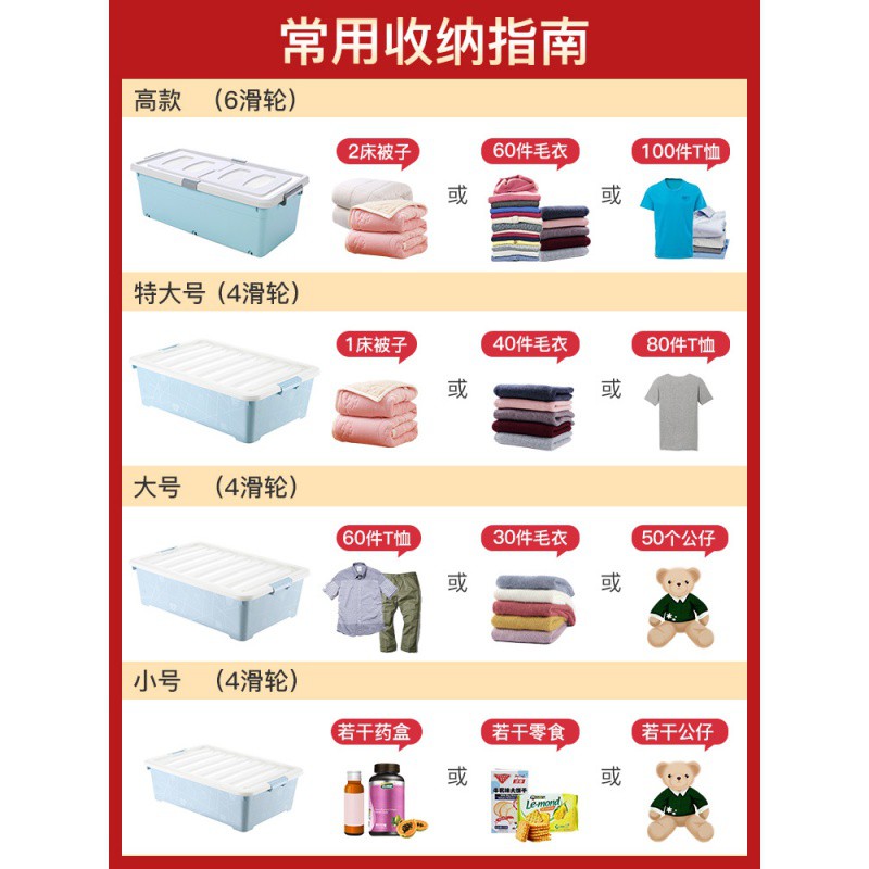 塑料收纳盒整理箱扁平抽屉式特大号床下衣服大号储物箱 三维工匠高清大图