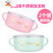 婴儿碗勺套装宝宝餐具新生儿吃饭迷小碗卡通不锈钢带盖子防摔防烫 300ml粉带盖(送不锈钢勺) 敬平