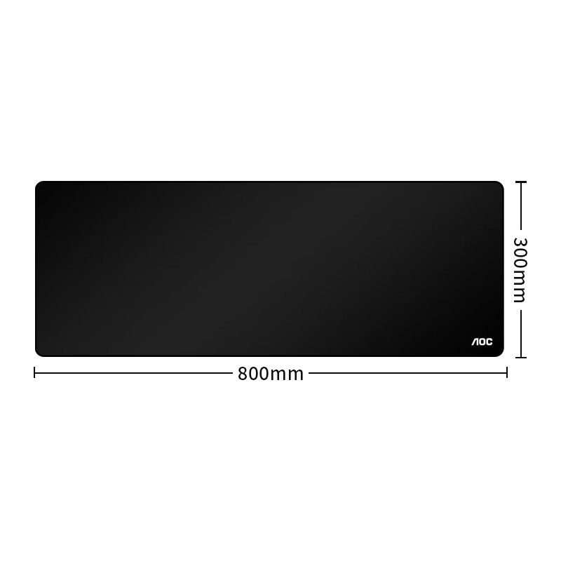 AOC 纯色系列 电竞游戏鼠标垫超大号 800*300*4mm加厚锁边办公键盘电脑书桌垫 M170 纯黑色