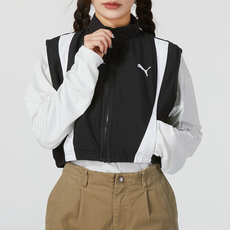 彪马(PUMA)女装新款时尚潮流运动服跑步训练健身休闲舒适夹克外套 626032-01 ZP