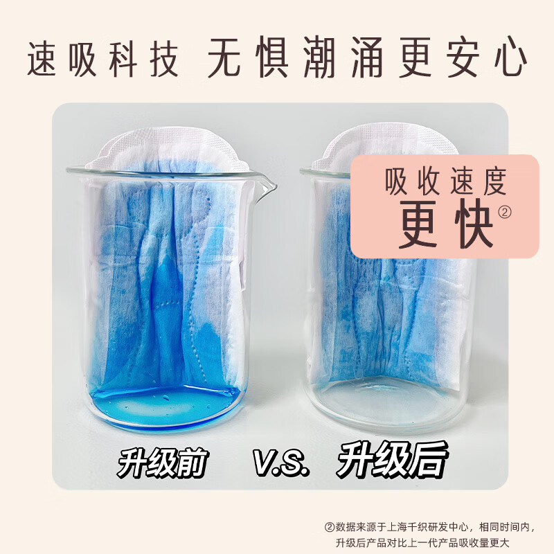 她研社(Herlab )奶滑小方棉柔卫生巾 加大尾扇安睡姨妈巾 超长夜用420mm*4片高清大图