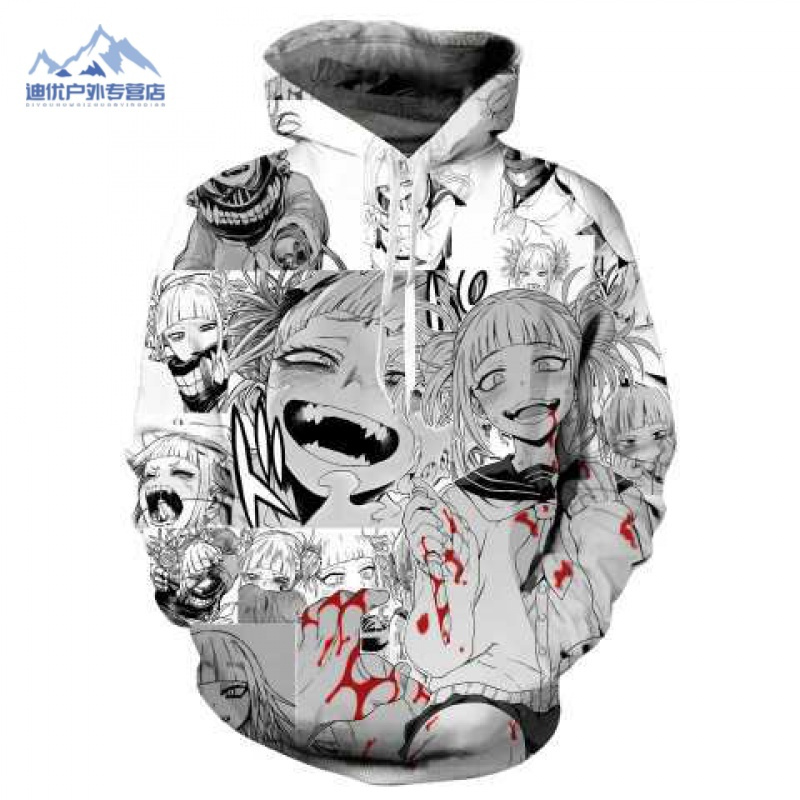 厂家直营2020新款阿黑颜高潮脸黑白漫画ahegao血3d卫衣cos动漫周边xxl