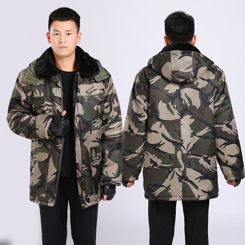 冬季迷彩棉服大衣加绒加厚劳保干活工地男士工装工作服棉大衣外套莎丞图片