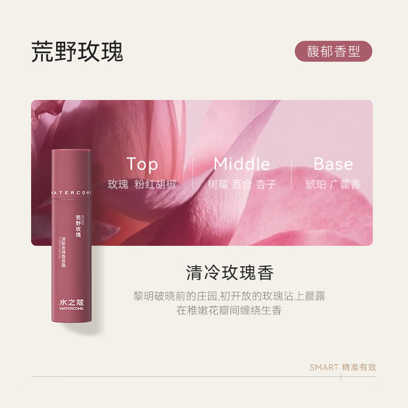 水之蔻清新走珠香体露荒野玫瑰20ml(2023版)新老包装随机发货高清大图