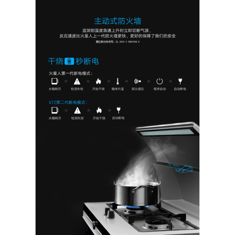火星人 marssenger X7G/Z 侧吸抽油烟机烟灶套装燃气灶电蒸箱一体集成灶不锈钢面