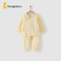 童泰(TONGTAI)秋冬款0-3月新生婴儿男女宝宝斜襟系带和服开裆保暖棉套装儿童内衣