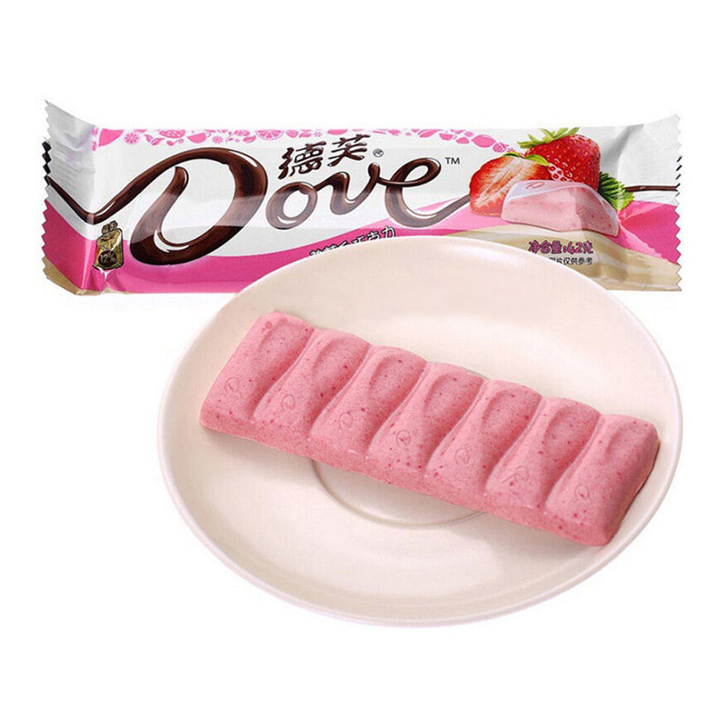 德芙(Dove)草莓白巧克力 42g/袋装 休闲 零食