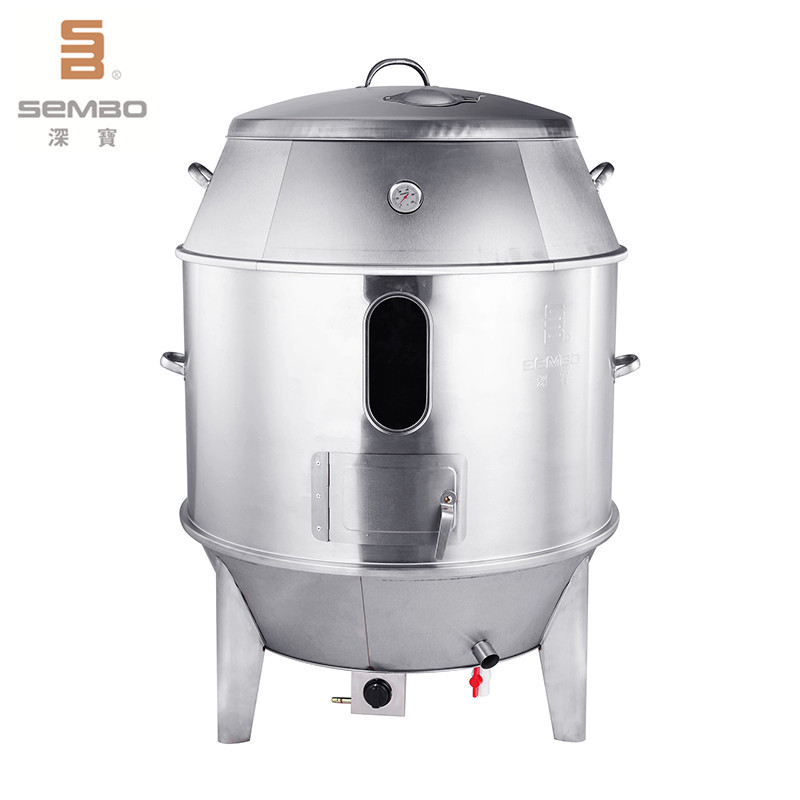 深宝商用木炭烤鸭炉燃气烤鸡炉古达不锈钢双层烧鸭炉脆皮烤肉吊炉烧鹅 80CM双层木炭款(可视窗)