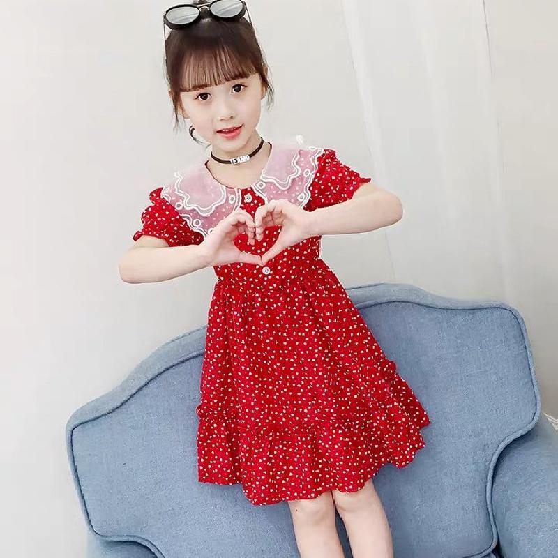 女童夏装连衣裙2021新款韩版超洋气小女孩公主裙儿童网红雪纺裙子臻依