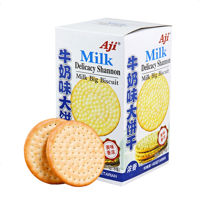 aji牛奶味大饼干正品早餐特浓牛奶味休闲办公室食小吃 原味2盒