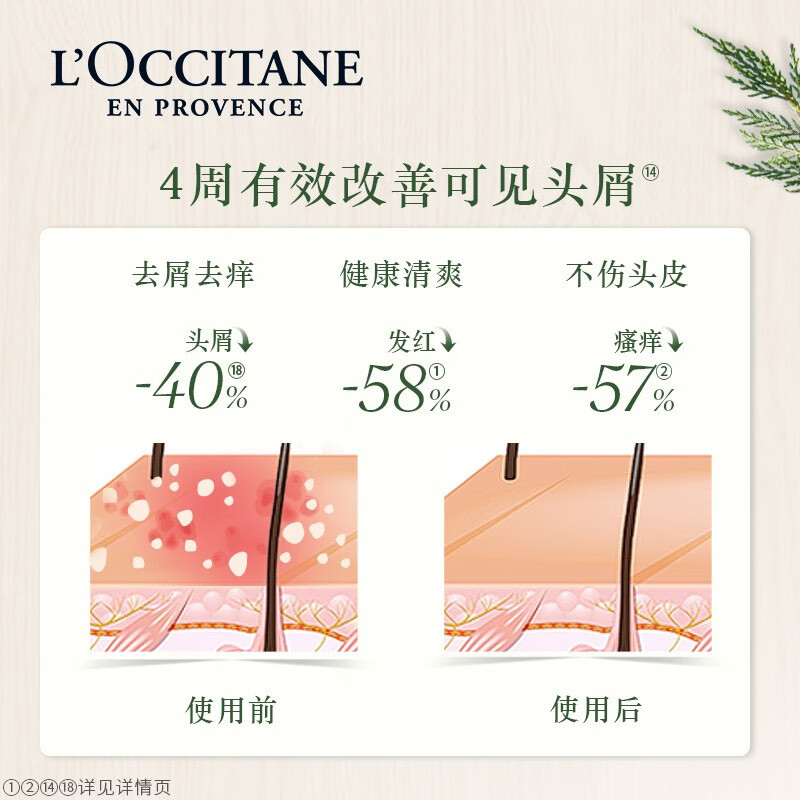欧舒丹(L’OCCITANE)5合1草本菁纯纯净洗发露 300ml(蓝标-去屑止痒)高清大图