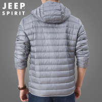 JEEP SPIRIT/吉普轻薄羽绒服男短款秋冬季中青年男士白鸭绒羽绒外套大码
