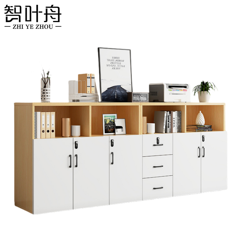 智叶舟办公矮柜5门3抽240*40*109cm台高清大图
