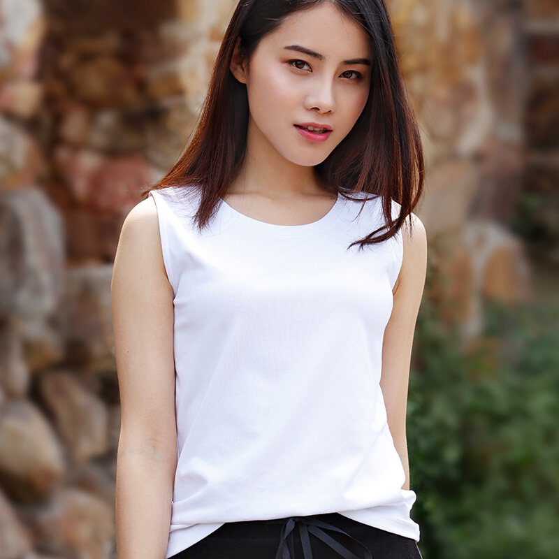 无袖运动t恤女百搭宽松外穿原宿坎肩跨栏背心存棉女士夏季打底衫报价_