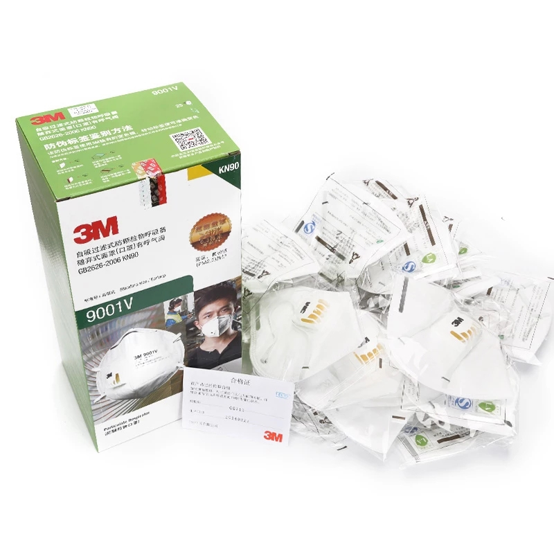 3M口罩9001V 防雾霾pm2.5粉尘KN90 有呼气阀透气耳带式 25只装