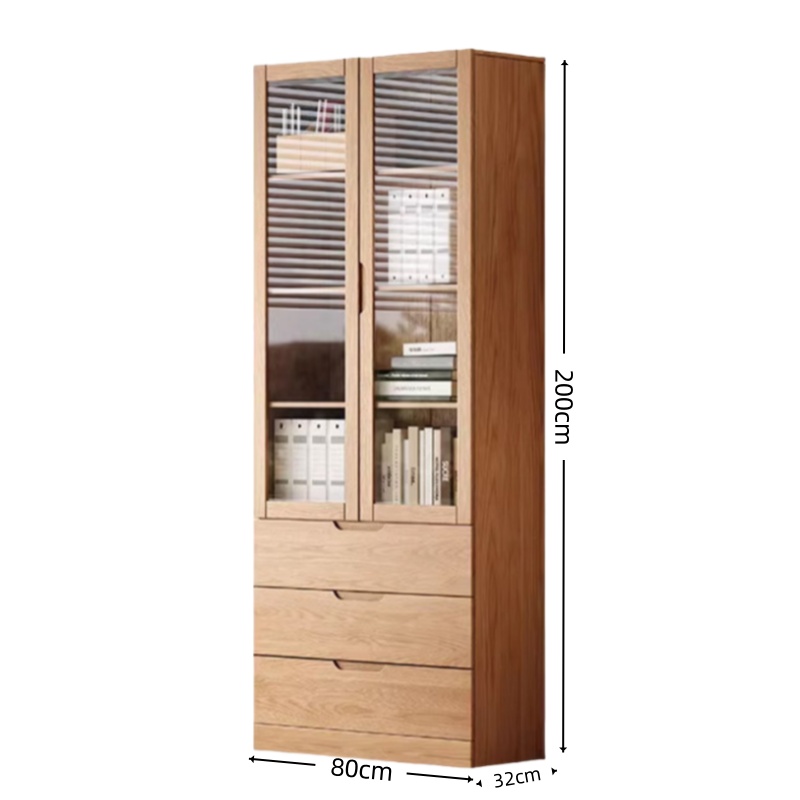 智叶舟实木办公柜80*32*200cm台高清大图