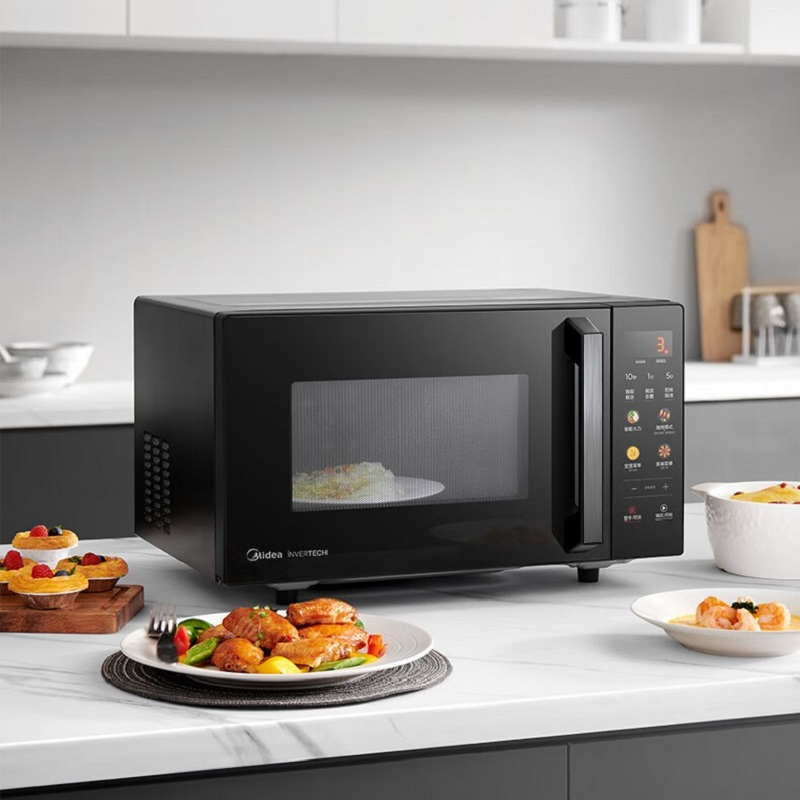 美的(Midea)微碳系列微波炉烤箱一体机900w微波1000w烧烤平板光波速热23L容量变频臻彩荧幕 (C32)