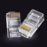 融杰 RJ45 超五类非屏蔽网络水晶头 100个/包 半透明色