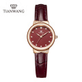 天王手表 女士石英表精致气质女表时尚休闲ins风圆形女士腕表3951