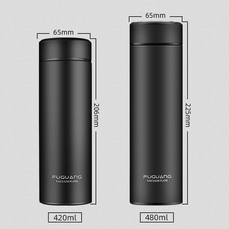 340ml黑色富光保温杯男女士泡茶杯便携不锈钢水杯大容量商务简约车载