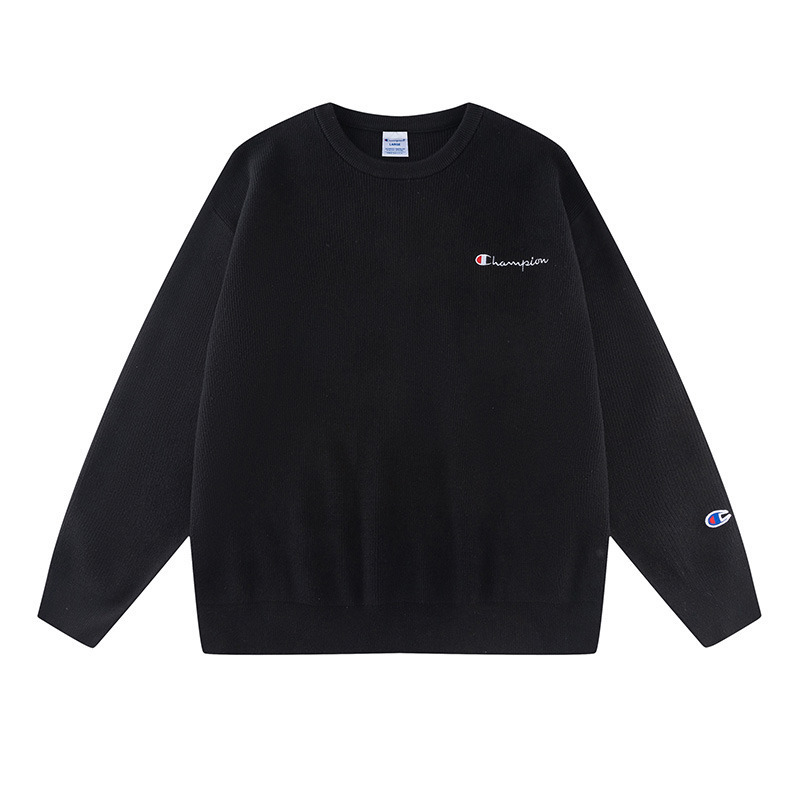 champion冠军春秋百搭潮流男女同款刺绣毛衣卫衣情侣款时尚上衣
