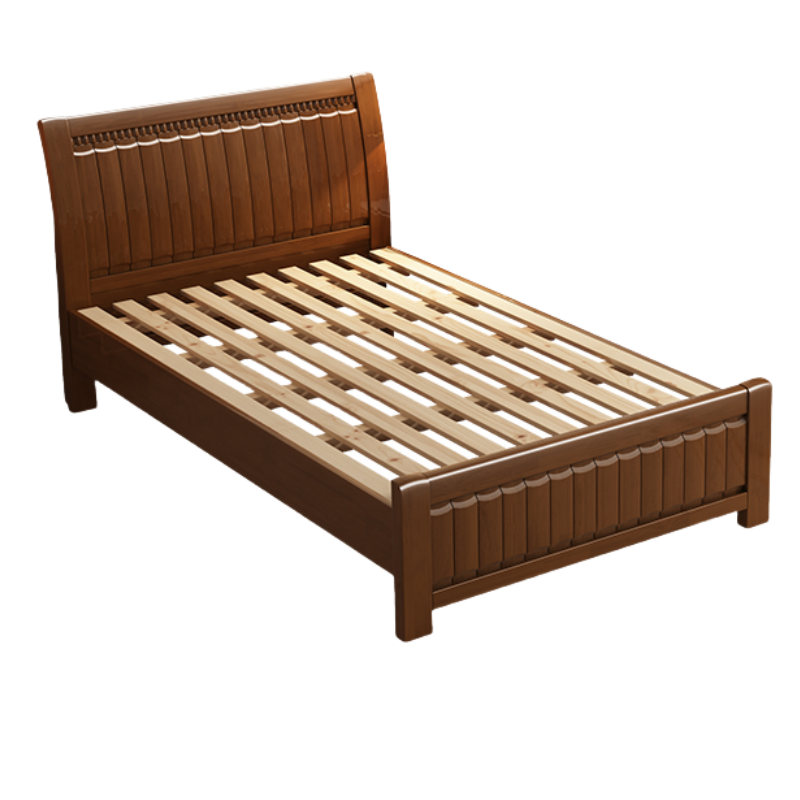 鑫木樽单人床135*200*960cm+5cm床垫+床头柜1组高清大图