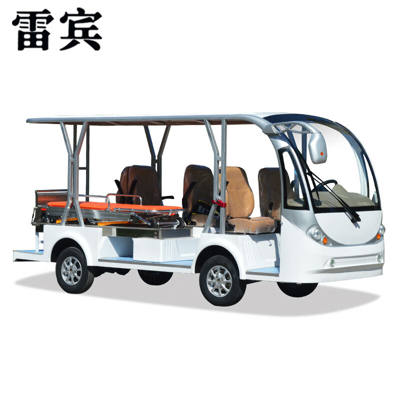 雷宾4排5座电动担架车四轮救护车营区景区机场医院应急学校电瓶救援车高清大图